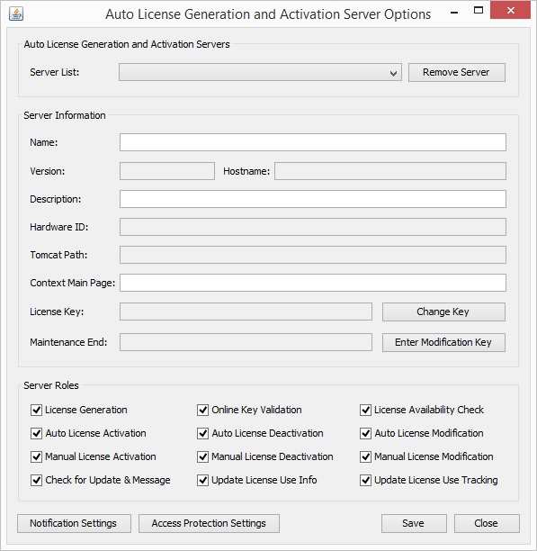 Auto License Generation and Activation Server Settings 1